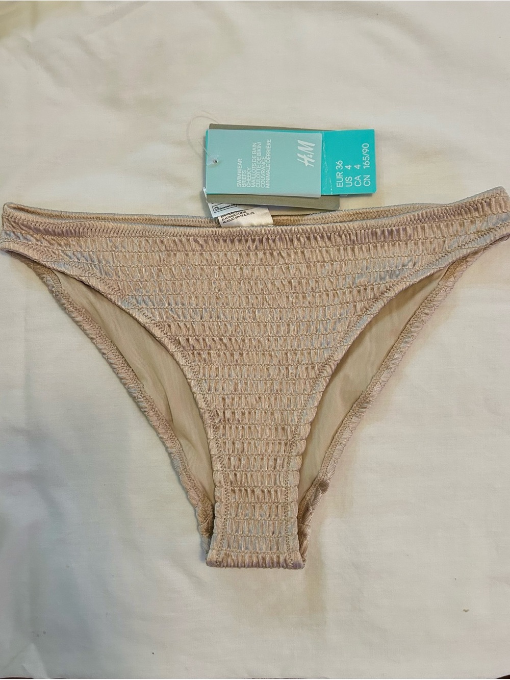 H&M Cheeky Bikini Bottom- Champagne  NWT size 4